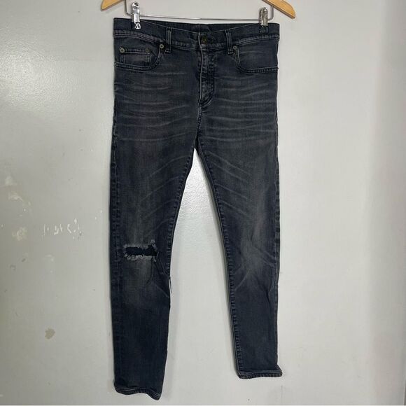 Saint Laurent Men's Black Ultra Skinny Distressed‎ D02 M/SK-LW Size 30 - Picture 1 of 11